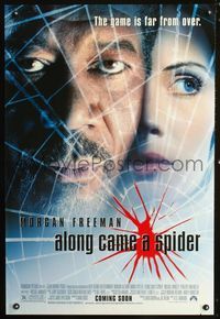 6s043 ALONG CAME A SPIDER DS advance 1sh '01 Morgan Freeman & Monica Potter!