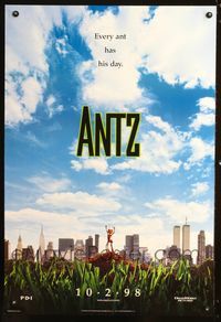 6s057 ANTZ DS style 2 advance 1sh '98 Woody Allen, computer animated insects, every ant has his day!