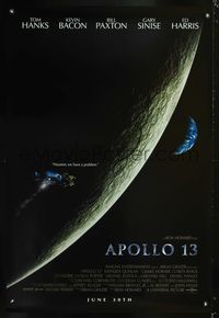 6s058 APOLLO 13 advance 1sh '95 directed by Ron Howard, Tom Hanks, Kevin Bacon & Bill Paxton!