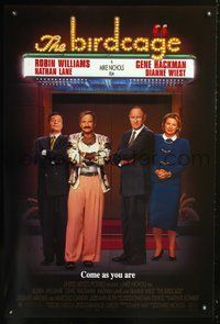 6s089 BIRDCAGE 1sh '96 gay Robin Williams & Nathan Lane, Gene Hackman, Dianne Wiest!