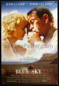 6s097 BLUE SKY 1sh '94 Jessica Lange, Tommy Lee Jones, love is the most powerful weapon!