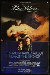 6s098 BLUE VELVET video 1sh '86 directed by David Lynch, sexy Isabella Rossellini, Kyle McLachlan!