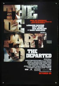 6s163 DEPARTED DS advance 1sh '06 Leonardo DiCaprio, Matt Damon, Martin Scorsese!