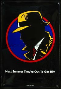 6s167 DICK TRACY DS Next Summer style teaser 1sh '90 profile of Warren Beatty as classic detective!