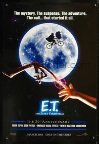 6s179 E.T. THE EXTRA TERRESTRIAL advance 1sh R02 Steven Spielberg classic, bike over the moon art!