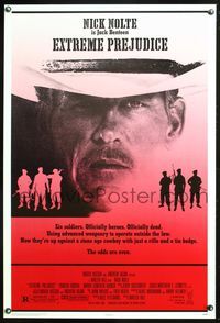 6s196 EXTREME PREJUDICE 1sh '86 cool close-up of cowboy Nick Nolte, Walter Hill directed!