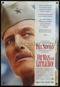 6s199 FAT MAN & LITTLE BOY DS advance 1sh '89 directed by Roland Joffe, great Paul Newman image!