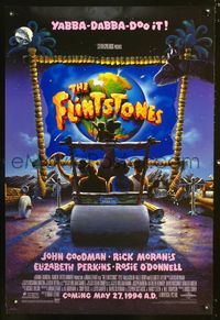 6s208 FLINTSTONES DS advance 1sh '94 art of prehistoric John Goodman & Rick Moranis!