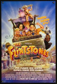 6s207 FLINTSTONES advance 1sh '94 John Goodman, Rick Moranis, Drew Struzan art!