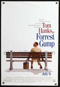 6s213 FORREST GUMP DS advance 1sh '94 Tom Hanks, Robin Wright Penn, Robert Zemeckis classic!
