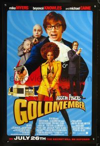 6s235 GOLDMEMBER advance 1sh '02 Mike Meyers as Austin Powers, sexy Beyonce' Knowles!