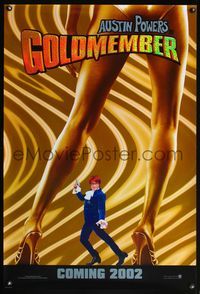 6s236 GOLDMEMBER foil teaser 1sh '02 Mike Meyers as Austin Powers, sexy legs!
