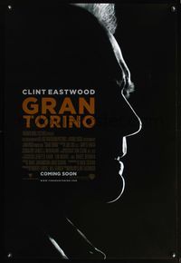6s242 GRAN TORINO DS advance silhouette style 1sh '08 cool profile image of Clint Eastwood!