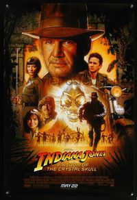 6s279 INDIANA JONES & THE KINGDOM OF THE CRYSTAL SKULL DS advance 1sh '08 Stephen Spielburg, Ford!