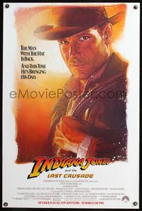 6s280 INDIANA JONES & THE LAST CRUSADE advance 1sh '89 art of Ford & Sean Connery by Drew Struzan!