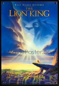 6s338 LION KING DS 1sh '94 classic Walt Disney Africa jungle cartoon!