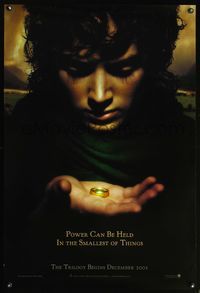 6s352 LORD OF THE RINGS: THE FELLOWSHIP OF THE RING DS power teaser 1sh '01 J.R.R. Tolkien