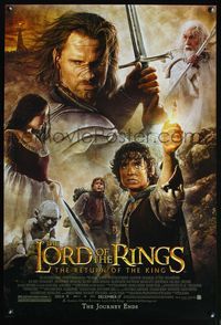 6s353 LORD OF THE RINGS: THE RETURN OF THE KING DS advance 1sh '03 Peter Jackson, cool image of cast