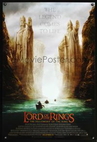6s349 LORD OF THE RINGS: THE FELLOWSHIP OF THE RING DS advance statue 1sh '01 J.R.R. Tolkien