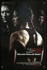 6s377 MILLION DOLLAR BABY DS advance 1sh '04 Clint Eastwood, female boxer Hilary Swank!