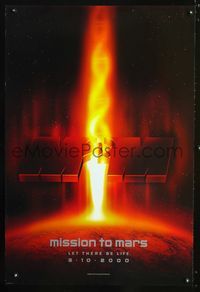 6s381 MISSION TO MARS DS teaser 1sh '00 Brian De Palma, Gary Sinise, Tim Robbins, Don Cheadle!