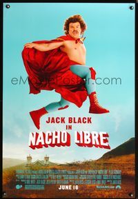 6s401 NACHO LIBRE DS advance 1sh '06 wacky image of Mexican luchador wrestler Jack Black!