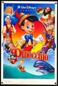 6s432 PINOCCHIO DS 1sh R92 Disney classic fantasy cartoon about wooden boy who wants to be real!