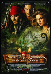 6s433 PIRATES OF THE CARIBBEAN DEAD MAN'S CHEST DS advance 1sh '06 Johnny Depp, Orlando Bloom!