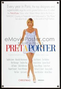 6s445 PRET-A-PORTER advance 1sh '94 Robert Altman, Sophia Loren, Tim Robbins, Kim Basinger!