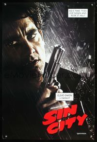6s495 SIN CITY DS Dwight teaser 1sh '05 graphic novel by Frank Miller, cool image of Clive Owen!