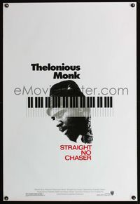 6s547 THELONIOUS MONK: STRAIGHT, NO CHASER 1sh '89 Clint Eastwood produced jazz bio!