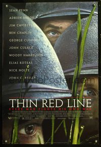 6s551 THIN RED LINE DS style B 1sh '98 Sean Penn, Adrien Brody & George Clooney in WWII