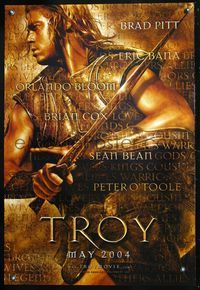 6s573 TROY DS teaser 1sh '04 cool image of Brad Pitt as Achilles!