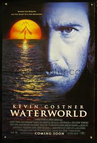 6s595 WATERWORLD DS advance 1sh '95 Kevin Costner sci-fi, Dennis Hopper, Jeanne Tripplehorn!