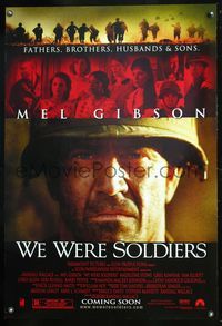 6s597 WE WERE SOLDIERS DS advance 1sh '02 close-up of Vietnam soldier Mel Gibson!