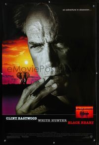 6s606 WHITE HUNTER, BLACK HEART DS 1sh '90 super close up of Clint Eastwood as director John Huston!