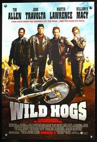 6s608 WILD HOGS DS advance 1sh '07 bikers Tim Allen, John Travolta, Martin Lawrence, W.H. Macy!