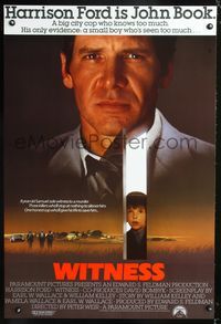 6s613 WITNESS int'l 1sh '85 big city cop Harrison Ford in Amish country, directed by Peter Weir!