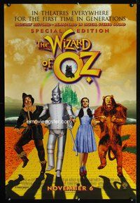 6s614 WIZARD OF OZ DS advance 1sh R98 Victor Fleming, Judy Garland, all-time classic!