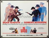 6t008 5 CARD STUD 1/2sh '68 cowboys Dean Martin & Robert Mitchum play poker!