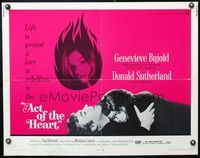 6t010 ACT OF THE HEART 1/2sh '71 Genevieve Bujold, Donald Sutherland, I am different!