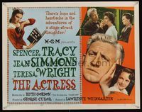 6t011 ACTRESS style B 1/2sh '53 Jean Simmons, cool close-up art of Spencer Tracy!