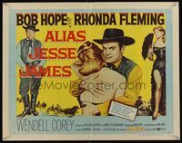 6t020 ALIAS JESSE JAMES style B 1/2sh '59 wacky outlaw Bob Hope & sexy Rhonda Fleming!