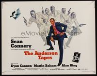 6t026 ANDERSON TAPES 1/2sh '71 art of Sean Connery & gang of masked robbers, Sidney Lumet