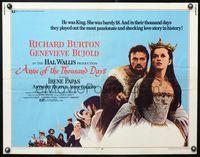 6t028 ANNE OF THE THOUSAND DAYS 1/2sh '70 King Richard Burton & pretty Genevieve Bujold!