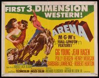6t032 ARENA style B 1/2sh '53 3-D, Gig Young, Jean Hagen, Polly Bergen, 1001 outdoor thrills!