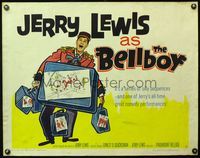 6t052 BELLBOY style A 1/2sh '60 wacky artwork of Jerry Lewis carrying luggage!