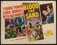 6t070 BLOOD & SAND 1/2sh R48 art of matadors in action, plus Tyrone Power & Rita Hayworth!