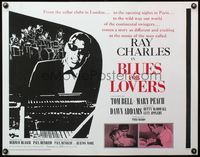 6t072 BLUES FOR LOVERS 1/2sh '66 Ballad in Blue, cool b&w image of Ray Charles playing piano!