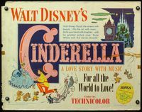 6t102 CINDERELLA style A 1/2sh '50 Walt Disney classic romantic fantasy cartoon!